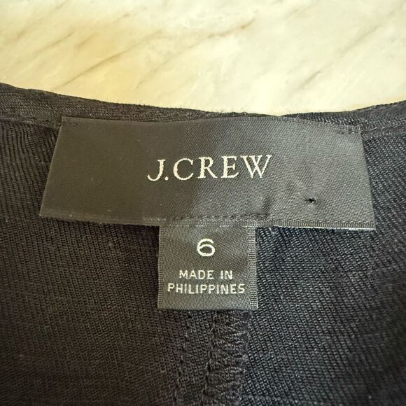 J. Crew linen blend blend sheath surplice cap sleeve dress size 6 - Picture 4 of 8